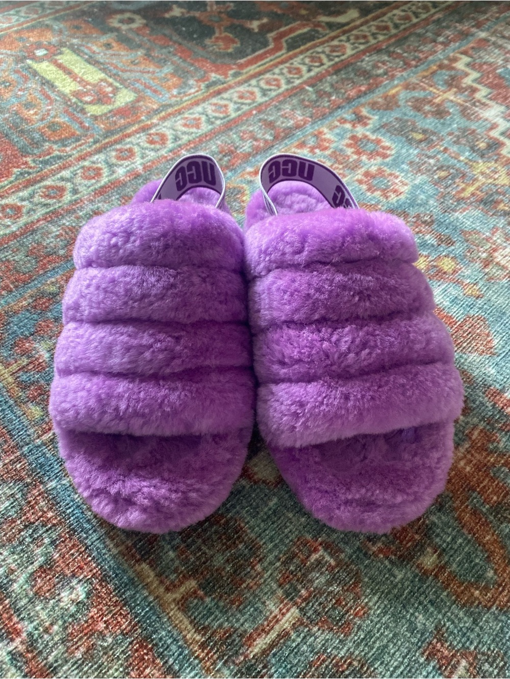 UGG Plush Shearling Slide in Vibrant Purple